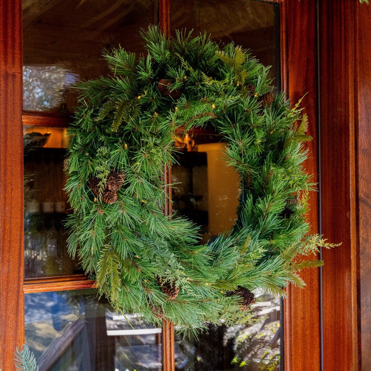Aspen battery-operated mixed cedar wreath — Celestial At Home