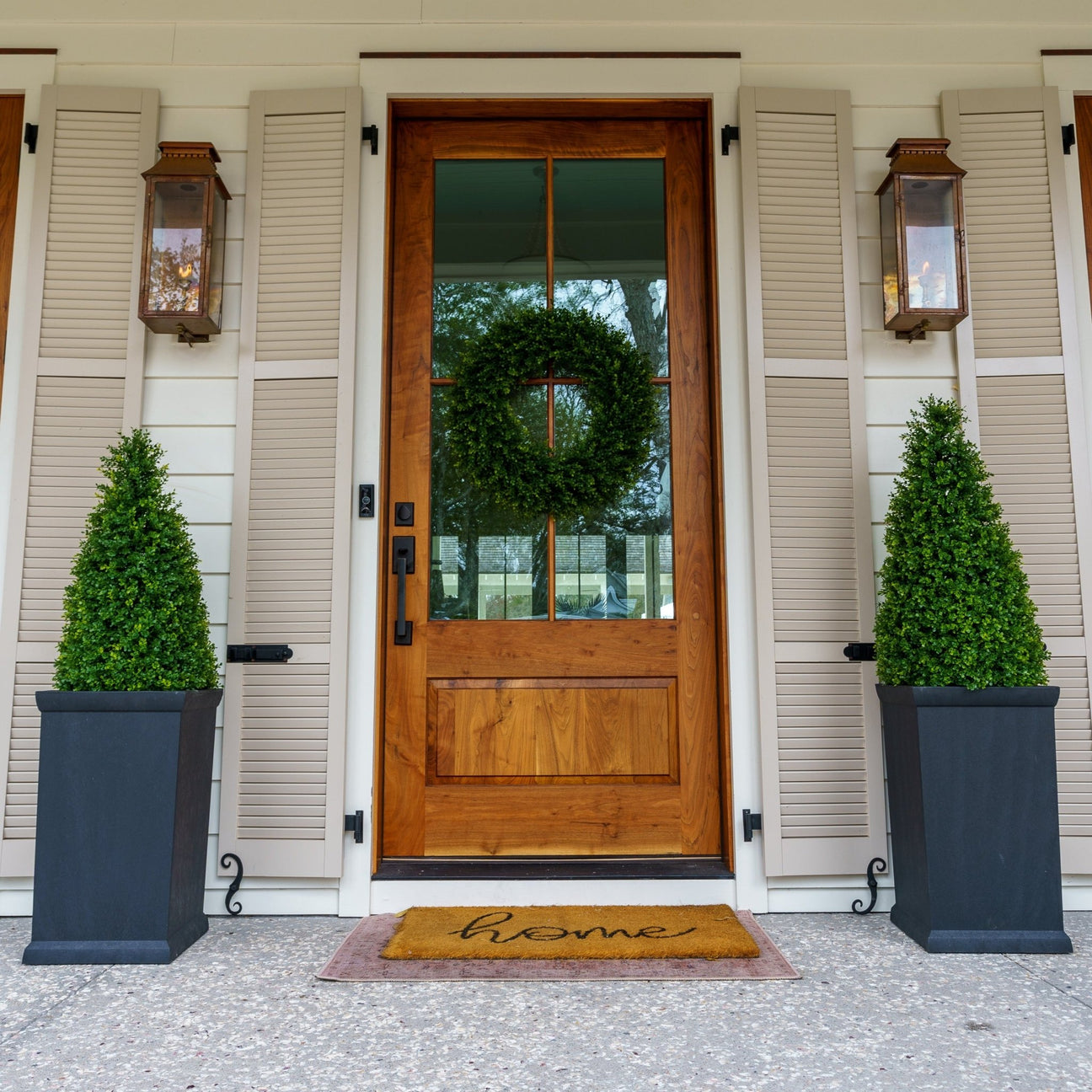 Faux boxwood UV-resistant wreath — Celestial At Home